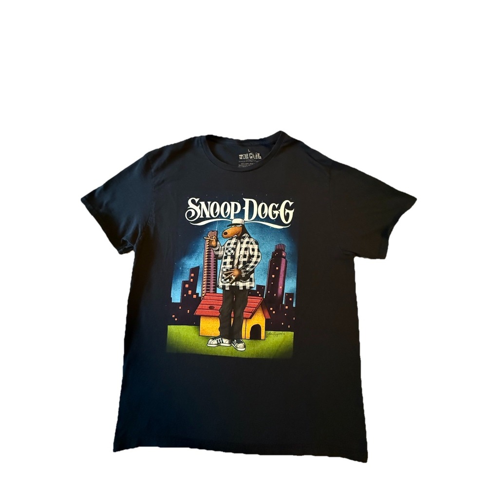 Snoop Dogg West Coast Rap T-Shirt Tha Dogg Collection Joe Cool Adult LARGE Black